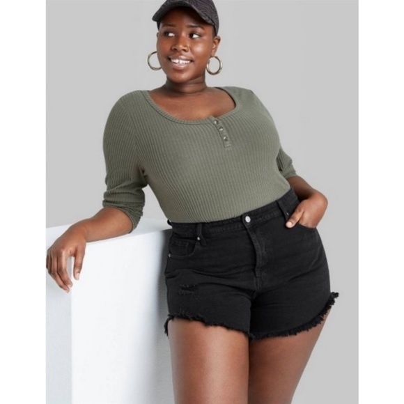 wild fable | Shorts | Wild Fable Highest Rise Jean Shorts Distressed Black  Size 2 | Poshmark